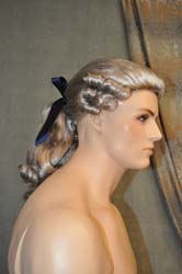 Parrucca Uomo Carnevale Casanova - Stile Barocco, Castano Scuro, Coda, Marca WIG ME UP - Foto 7